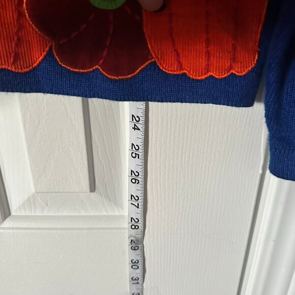 Design Options Philip Jane Gordon Cardigan Sweater Fall Flowers Birds Large - Picture 7 of 15